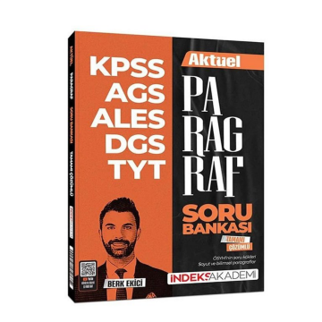 İndeks Akademi Yayıncılık KPSS MEB-AGS ALES DGS TYT Aktüel Paragraf Soru Bankası Çözümlü - Berk Ekici