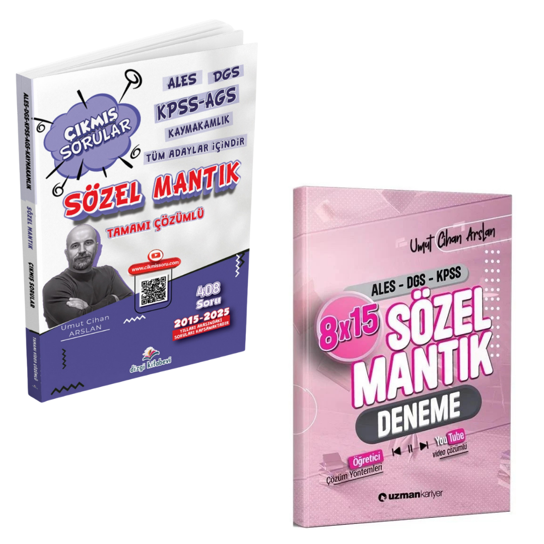 KPSS AGS ALES DGS Kaymakamlık Tüm Adaylar İçin Sözel Mantık Çıkmış Sorular ve Deneme 2'li Set Umut Cihan Arslan