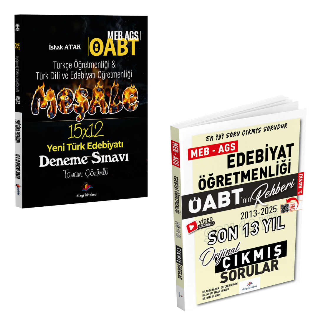 Dizgi Kitap 2026 Meb Ags ÖABT Meşale Türkçe Öğretmenliği-Türk Dili ve Edebiyatı Öğretmenliği Yeni Türk Edebiyatı 15 Deneme & ÖABT Türk Dili ve Edebiyatı Öğretmenliği Son 13 Yıl Orijinal Çıkmış Sınav Soruları Seti