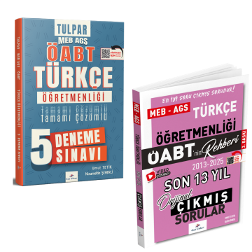 Dizgi Kitap Tulpar 2026 Meb Ags ÖABT Türkçe Öğretmenliği 5 Deneme & Meb Ags ÖABT Türkçe Öğretmenliği Son 13 Yıl Orijinal Çıkmış Sınav Soruları Seti