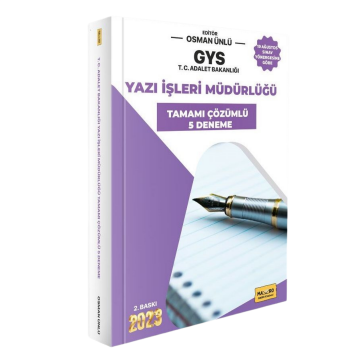 Makro Kitap 2023 GYS Adalet Bakanlığı Yazı İşleri Müdürlüğü Sınavına Hazırlık Tamamı Çözümlü 5 Deneme 2. Baskı