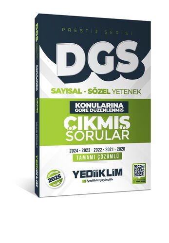 2026 DGS Prestij Serisi Sayısal Sözel Yetenek Konularına Göre Düzenlenmiş Tamamı Çözümlü Çıkmış Sorular Yediiklim Yayınları