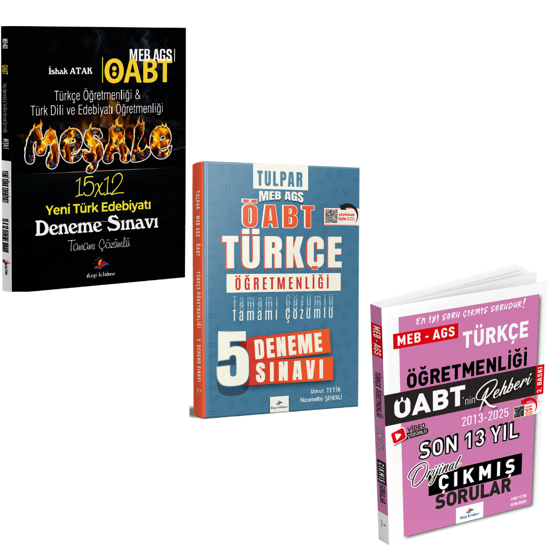 Dizgi Kitap 2026 Meb Ags ÖABT Türkçe Öğretmenliği Son 13 Yıl Orijinal Çıkmış Sınav Soruları & Meb Ags ÖABT Meşale Türkçe Öğretmenliği - Türk Dili ve Edebiyatı Öğretmenliği Deneme Seti