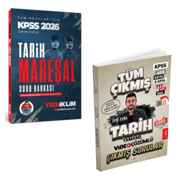Dizgi Kitap 2026 KPSS AGS Tarih Tüm Sınavlar Çıkmış Sorular ve KPSS Mareşal Genel Kültür Tarih Tüm Adaylar İçin Soru Bankası Yediiklim Yayınları Seti
