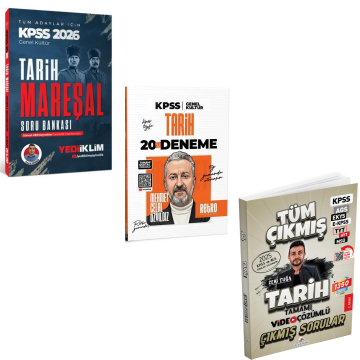2026 KPSS Mareşal Genel Kültür Tarih Tüm Adaylar İçin Soru Bankası Yediiklim Yayınları & 2026 KPSS Tarih 20 Deneme Retro Yayıncılık & KPSS AGS Tarih Tüm Sınavlar Çıkmış Sorular Seti
