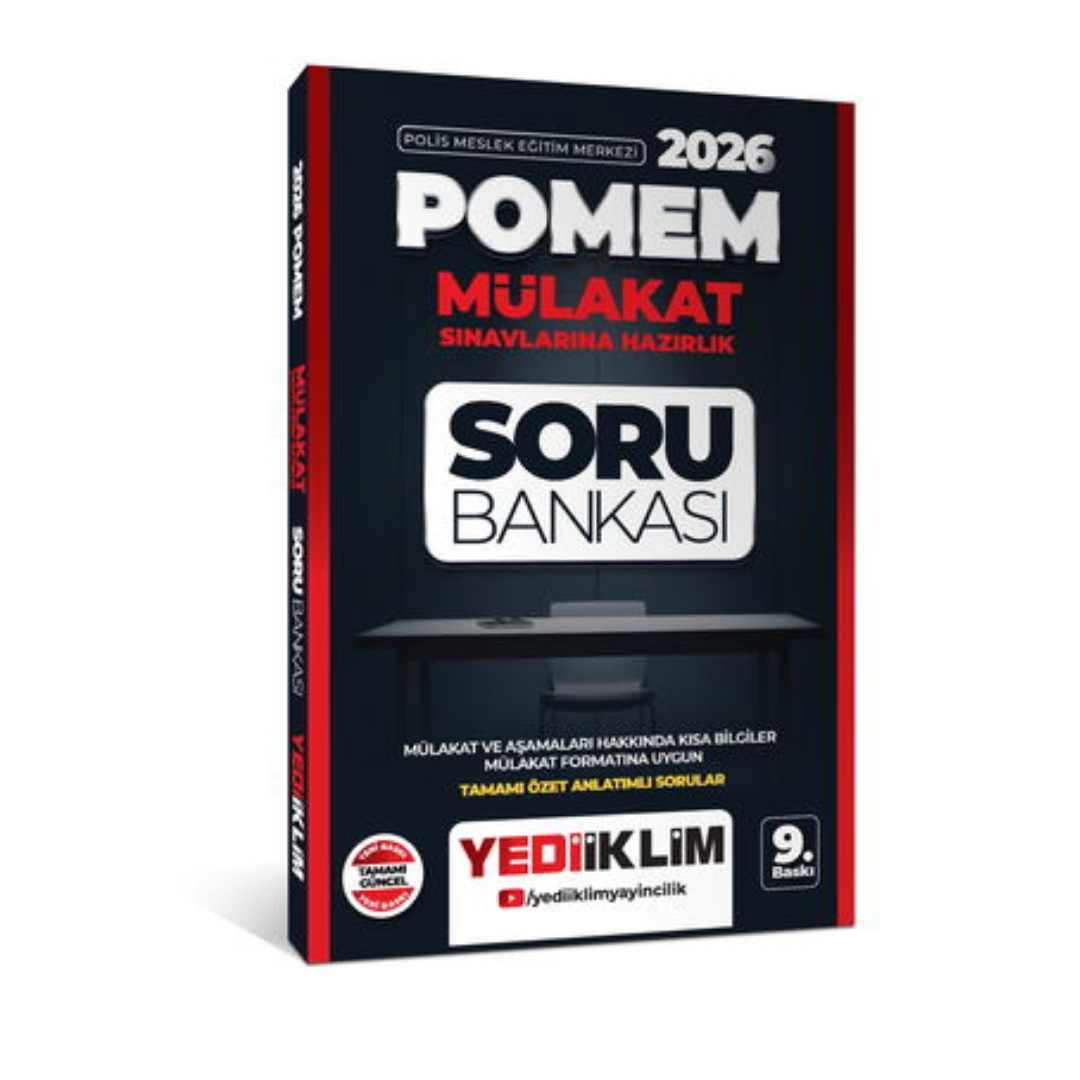 2026 POMEM Mülakat Sınavlarına Hazırlık Tamamı Özet Anlatımlı Soru Bankası Yediiklim Yayınları