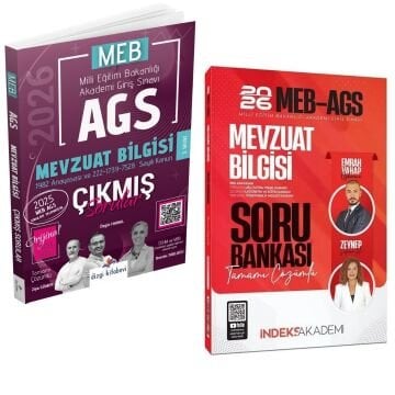 Dizgi Kitap 2026 MEB AGS Tamamı Video Çözümlü Mevzuat Bilgisi Çıkmış Sorular ve İndeks Akademi MEB-AGS Mevzuat Bilgisi Soru Bankası Çözümlü Seti