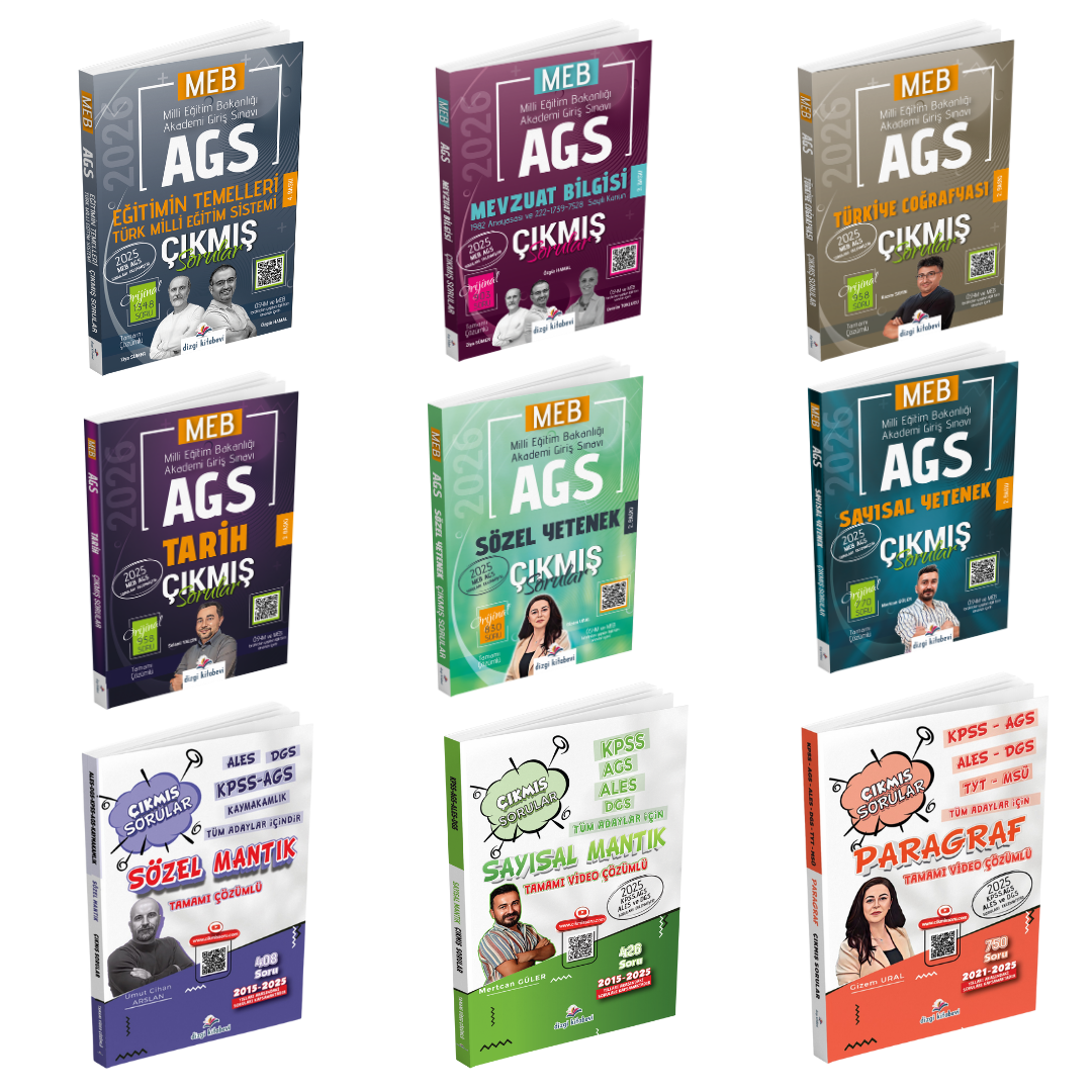 Dizgi Kitap 2026 MEB AGS Tamamı Video Çözümlü Tüm Dersler Çıkmış Sorular ve Sözel & Sayısal Mantık, Paragraf Çıkmış Sorular Seti