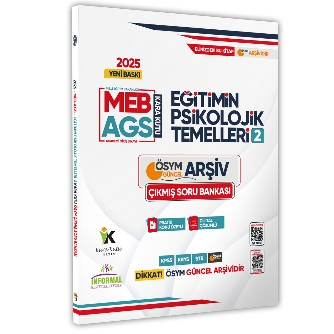 2025 MEB-AGS Kara Kutu Eğitimin Psikolojik Temelleri 2 ÖSYM Çıkmış Soru Bankası Konu Özetli Çözümlü İnformal Yayınları