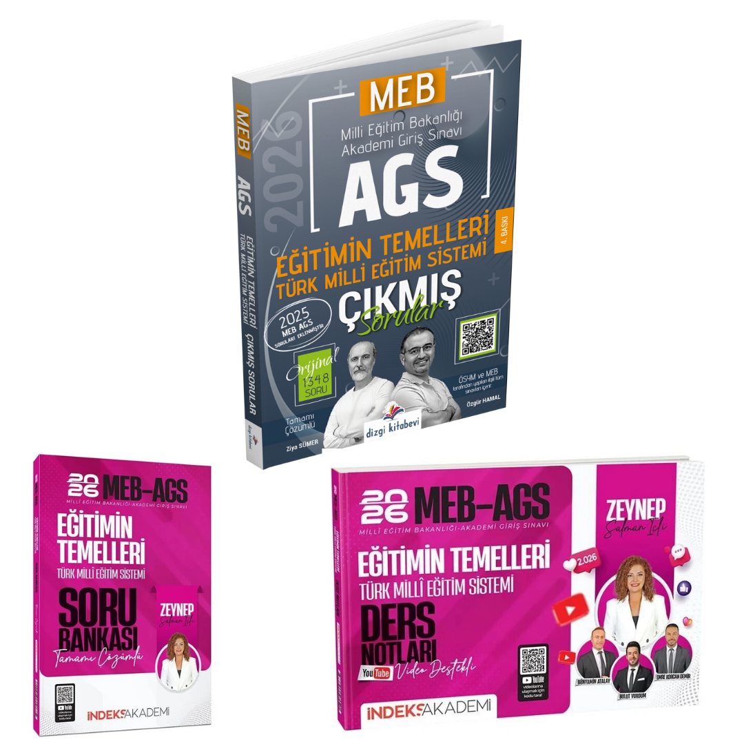 Dizgi Kitap 2026 MEB AGS Eğitimin Temelleri Türk Milli Eğitim Sistemi Çıkmış Sorular ve İndeks Akademi Eğitimin Temelleri ve Türk Milli Eğitim Sistemi Soru Bankası Eğitimin Temelleri ve Türk Milli Eğitim Sistemi Video Ders Notları Eğitimin Temelleri Seti