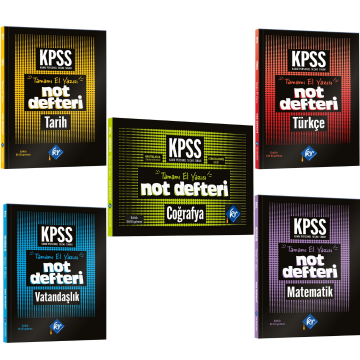 KPSS Coğrafya, Tarih, Vatandaşlık, Matematik, Türkçe Konu Anlatımlı Not Defteri KR Akademi Yayınları