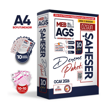 2026 MEB AGS Şaheser DENEME Paketi YENİ SİSTEM 10lu KURUMSAL Çözümlü Deneme (TG Mobil Değerlendirme) İnformal Yayınları