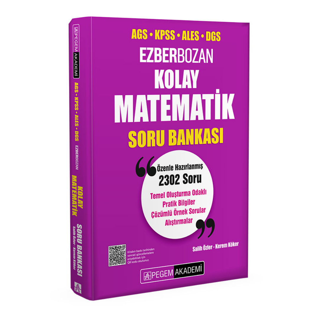 AGS KPSS ALES DGS Kolay Matematik Soru Bankası Pegem Akademi