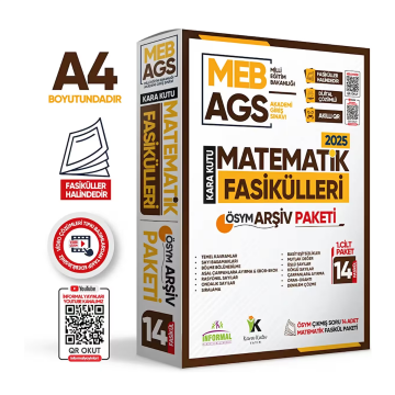 2025 MEB-AGS MATEMATİK Kara Kutu 1.Cilt Fasikül SETİ (14lü) ÖSYM Çıkmış Soru Bankası Çözümlü PAKET İnformal Yayınları