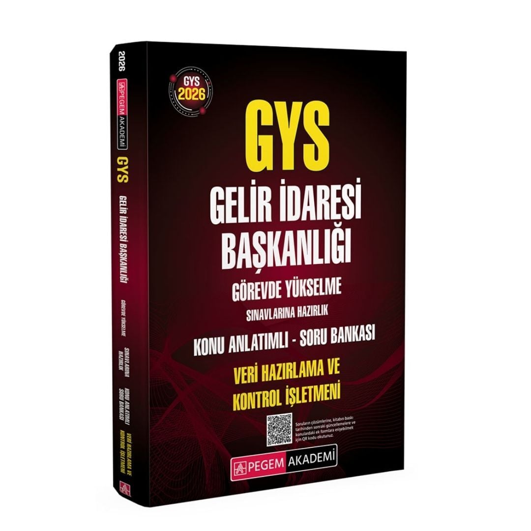 2026 GYS Gelir İdaresi Başkanlığı Görevde Yükselme Sınavlarına Hazırlık Konu Anlatımlı Soru Bankası VERİ HAZIRLAMA ve KONTROL İŞLETMENİ Pegem Yayınları