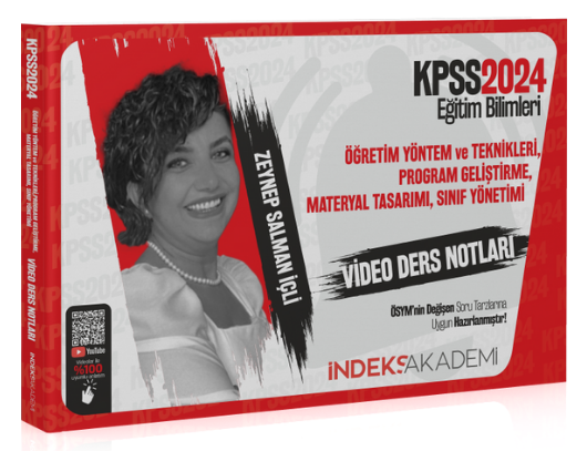 İndeks Akademi 2024 KPSS Eğitim Bilimleri Öğretim Yöntem ve Teknikleri, Program Geliştirme Video Ders Notları - Zeynep Salman İçli