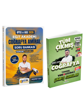 Eğit Akademi KPSS- AGS Coğrafya Amiral Soru Bankası & Dizgi Kitap Tüm Çıkmış Coğrafya Video Çözümlü Çıkmış Sorular