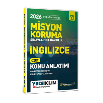 2026 Polis Meslek İçi Misyon Koruma Sınavlarına Hazırlık İngilizce Konu Anlatımlı Soru Bankası Yediiklim Yayınları