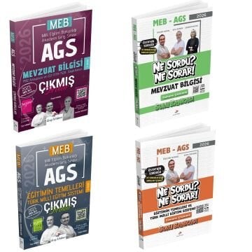 Dizgi Kitap 2026 MEB AGS Mevzuat Bilgisi & Eğitimin Temelleri ve Türk Milli Eğitim Sistemi Soru Bankası Çıkmış Sorular Kazandıran 4'lü Set