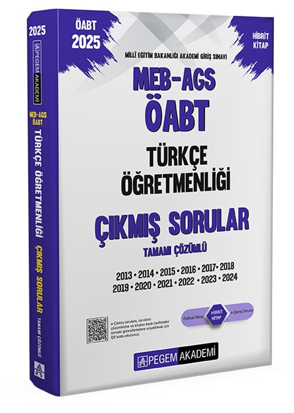 2025 MEB-AGS-ÖABT Türkçe Öğretmenliği Çıkmış Sorular Pegem Yayınları