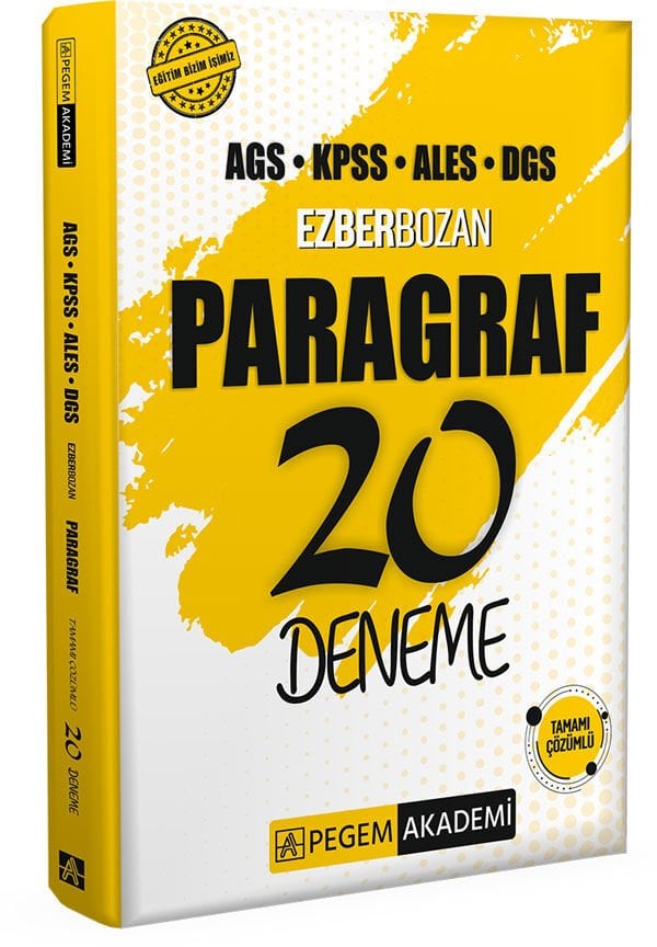AGS KPSS ALES DGS Ezberbozan Paragraf 20 Deneme Pegem Yayınları