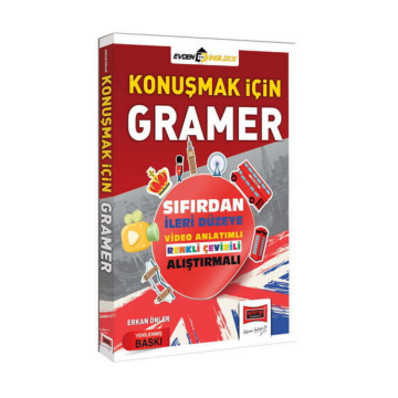 Konuşmak İçin Gramer Sıfırdan İleri Düzeye Video Anlatımlı Renkli Çevirili Yargı Yayınları