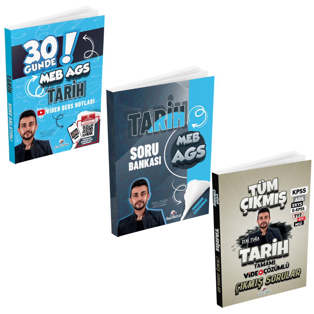 Dizgi Kitap 2026 MEB AGS Tarih Kazandıran 3'lü Set Zeki Tuğa