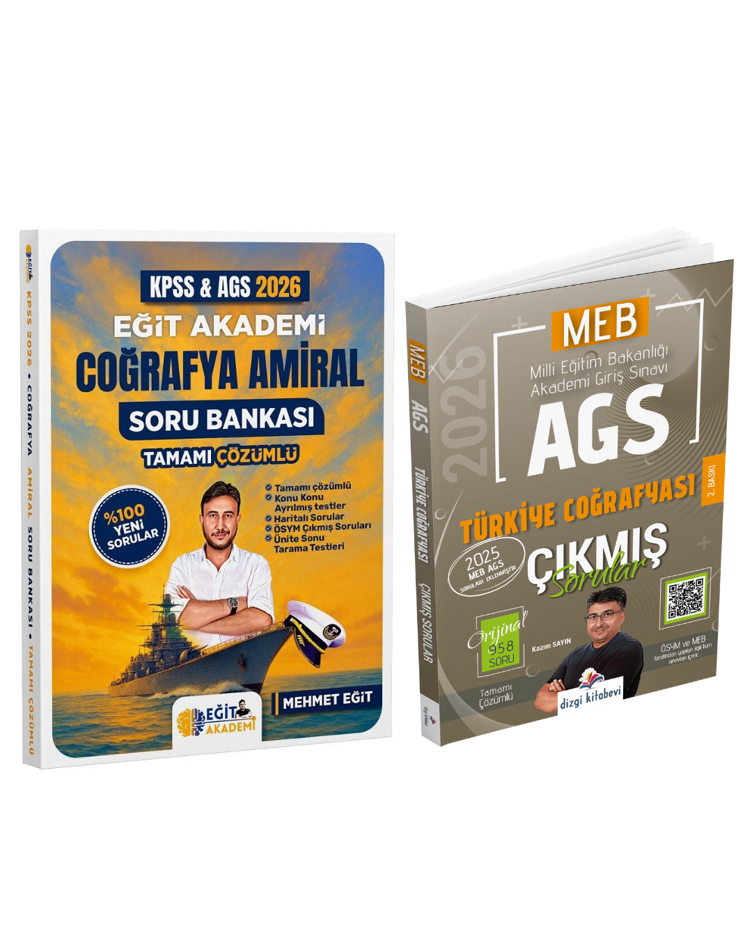 Eğit Akademi KPSS- AGS Coğrafya Amiral Soru Bankası & Dizgi Kitap MEB AGS Video Çözümlü Türkiye Coğrafyası Çıkmış Sorular