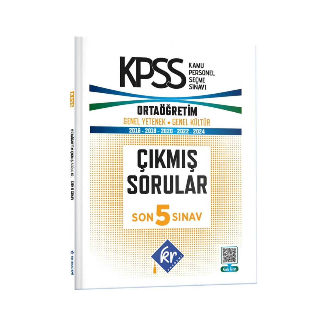 KPSS Genel Yetenek Genel Kültür Ortaöğretim Son 5 Sınav Çıkmış Sorular KR Akademi Yayınları