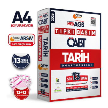 2026 MEB-AGS ÖABT Tarih Öğretmenliği ÖSYM Tıpkı Basım 13lü Deneme Paketi Dijital Cevaplı İnformal Yayınları