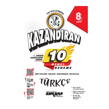 Ankara Yayıncılık 8. Sınıf 1. Dönem Konularını İçeren 10 Türkçe Denemesi