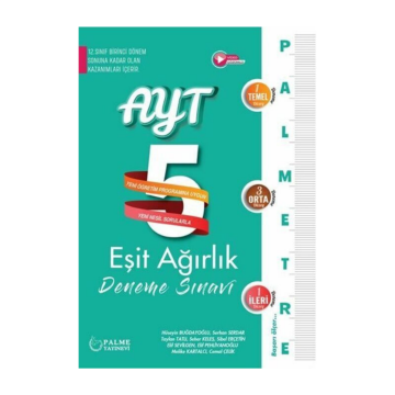 Palme Yayınları AYT Eşit Ağırlık Palmetre 5 Deneme Sınavı Video Çözümlü