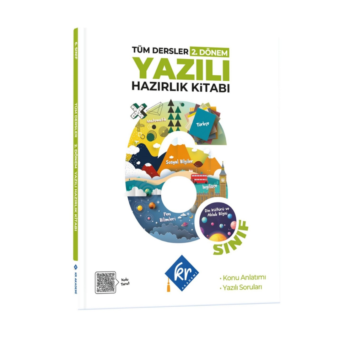 6. Sınıf Tüm Dersler 2. Dönem Yazılı Hazırlık Kitabı KR Akademi