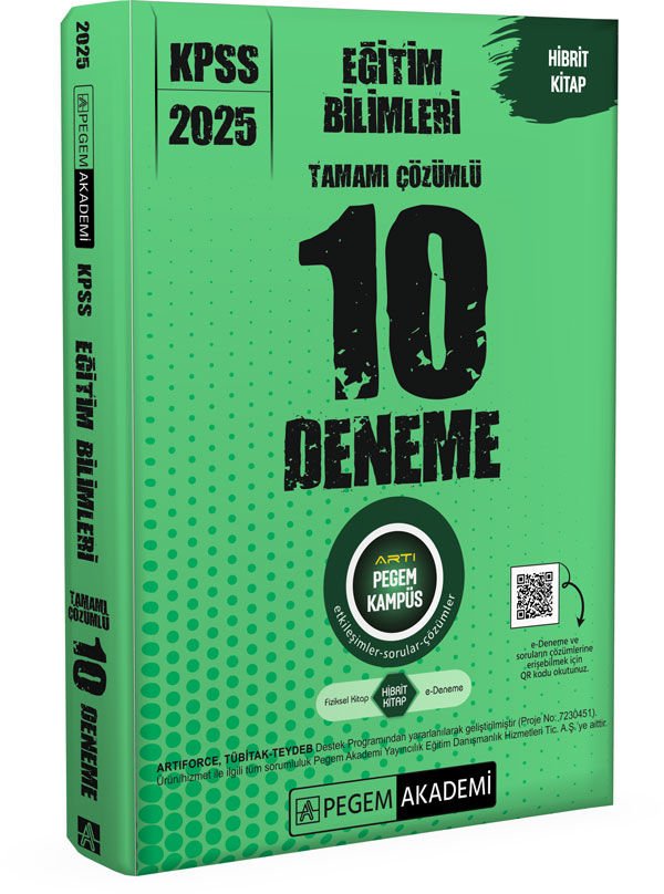 2025 KPSS Eğitim Bilimleri Tamamı Çözümlü 10 Deneme Pegem Akademi
