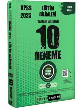 2025 KPSS Eğitim Bilimleri Tamamı Çözümlü 10 Deneme Pegem Akademi