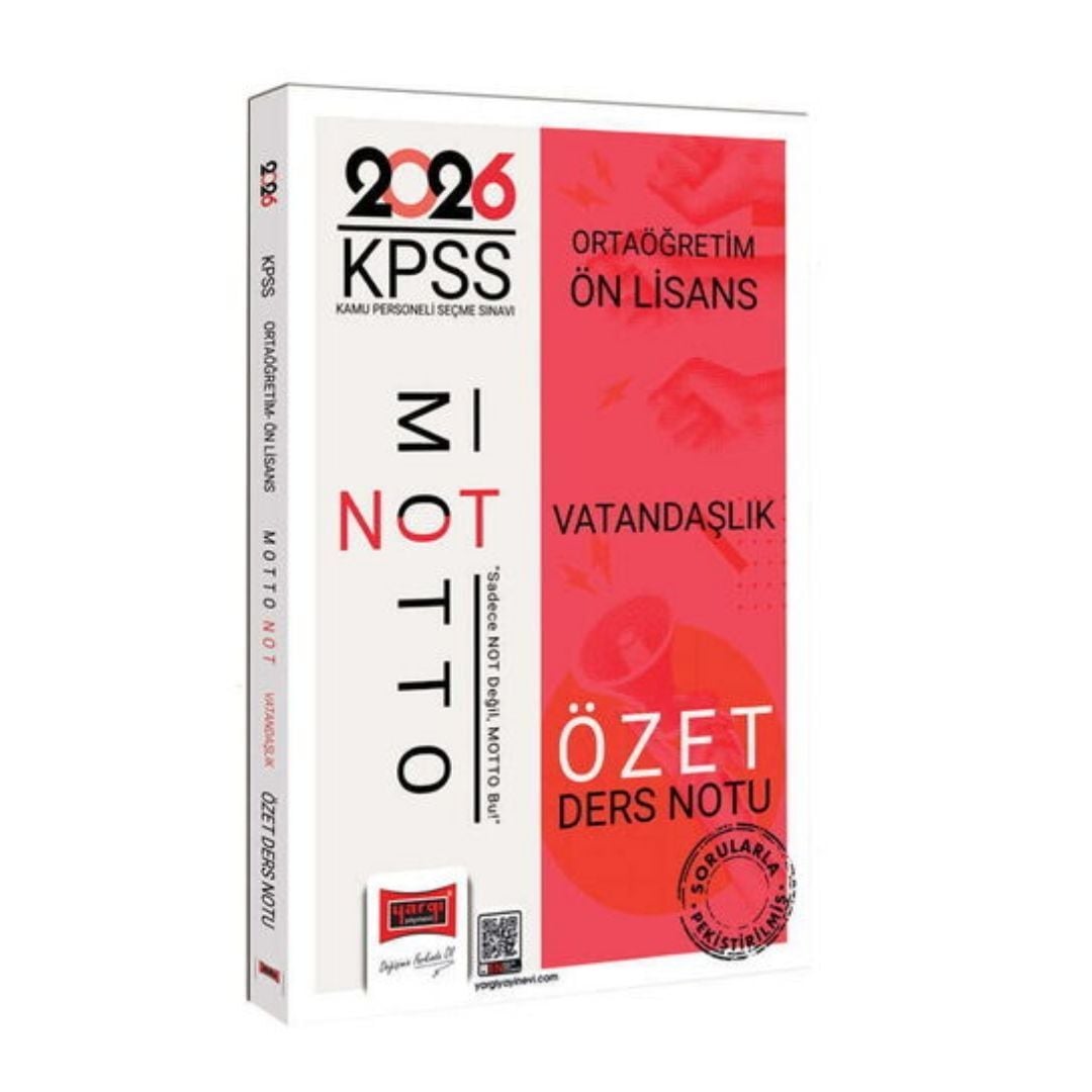 Yargı Yayınları 2026 KPSS Ortaöğretim Ön Lisans Motto Serisi Vatandaşlık Özet Ders Notu