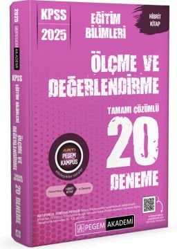 Pegem Akademi 2025 KPSS Eğitim Bilimleri Ölçme ve Değerlendirme Tamamı Çözümlü 20 Deneme