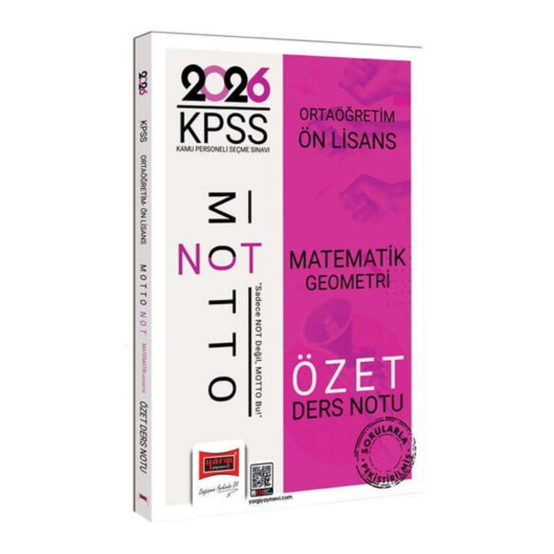 Yargı Yayınları 2026 KPSS Ortaöğretim Ön Lisans Motto Serisi Matematik-Geometri Özet Ders Notu