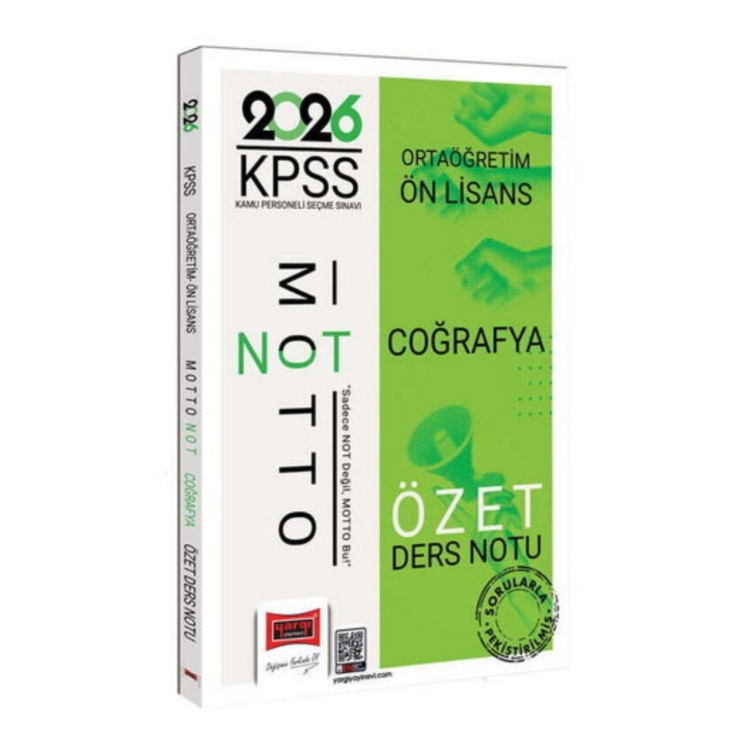 2026 KPSS Ortaöğretim Ön Lisans Motto Serisi Coğrafya Özet Ders Notu Yargı Yayınları