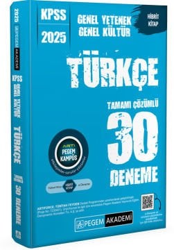 2025 KPSS Genel Yetenek Genel Kültür Türkçe Tamamı Çözümlü 30 Deneme Pegem Yayınları