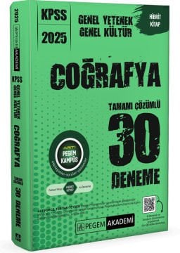 2025 KPSS Genel Yetenek Genel Kültür Coğrafya Tamamı Çözümlü 30 Deneme Pegem Yayınları
