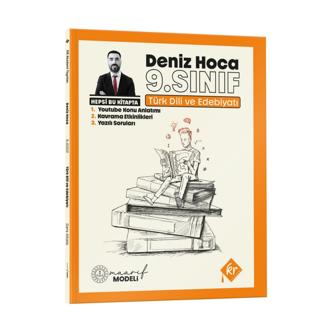 Deniz Hoca Maarif Modeli 9. Sınıf Türk Dili ve Edebiyatı Konu Anlatım ve Yazılı Soruları Kitabı KR Akademi
