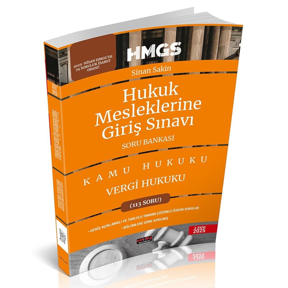 HMGS Vergi Hukuku Soru Bankası Savaş Yayınları 4. Baskı