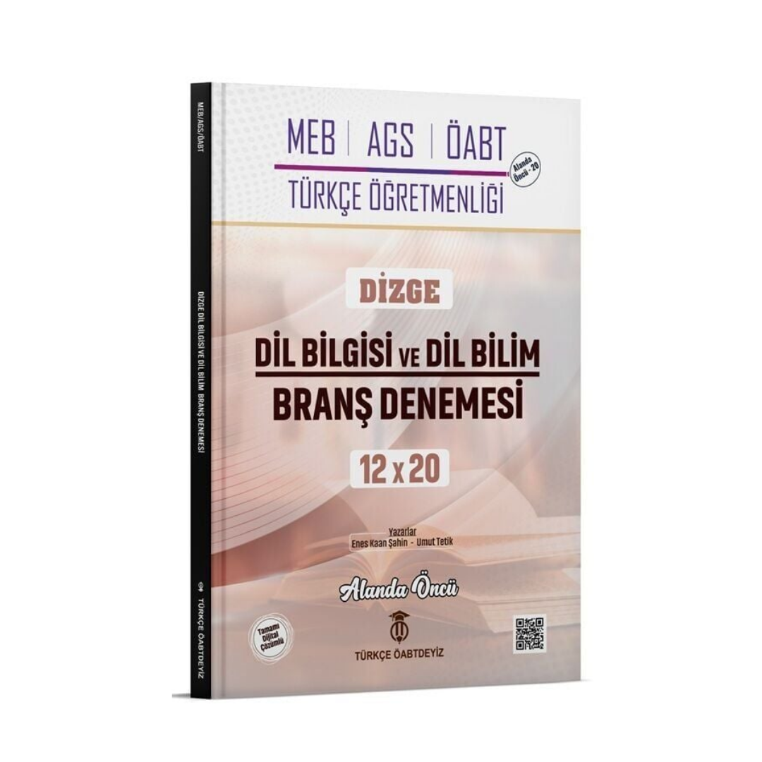 ÖABT MEB-AGS Türkçe Dizge Dil Bilgisi ve Dil Bilim 12x20 Branş Denemeleri Çözümlü - Enes Kaan Şahin, Umut Tetik Türkçe ÖABTDEYİZ