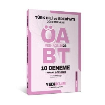 Yediiklim Yayınları 2026 ÖABT MEB-AGS Türk Dili ve Edebiyatı Öğretmenliği Tamamı Çözümlü 10 Deneme Sınavı