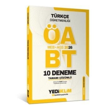 Yediiklim Yayınları 2026 ÖABT MEB-AGS Türkçe Öğretmenliği Tamamı Çözümlü 10 Deneme Sınavı