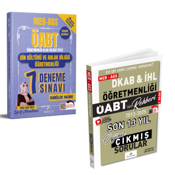 Dizgi Kitap 2026 Meb Ags ÖABT Din Kültürü ve Ahlak Bilgisi Öğretmenliği 7 Deneme Sınavı & Meb Ags ÖABT DKAB İHLSon 13 Yıl Orijinal Çıkmış Sınav Soruları Zarif Muallime Esra Işık Kulp Seti