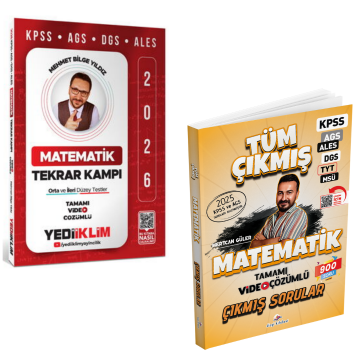 Dizgi Kitap 2026 Matematik Tüm Sınavlar Tamamı Video Çözümlü Çıkmış Sorular ve Yediiklim Yayınları KPSS AGS DGS ALES Matematik Tamamı Video Çözümlü Tekrar Kampı Seti
