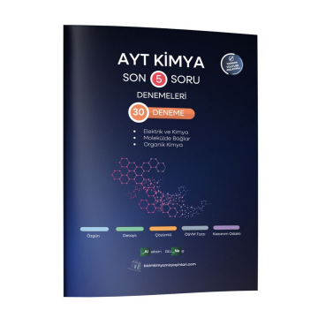 Alaittin Güneş AYT Kimya Son 5 Soru Denemeleri 30 Deneme KR Akademi