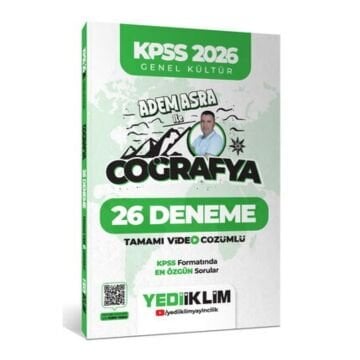 Yediiklim Yayınları 2026 KPSS Genel Kültür Adem Asra ile Coğrafya Tamamı Video Çözümlü 26 Deneme